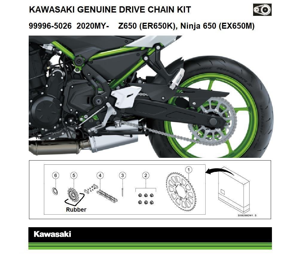 Γνήσιο κιτ αλυσίδας και γραναζιών Ninja 650 & Z650 