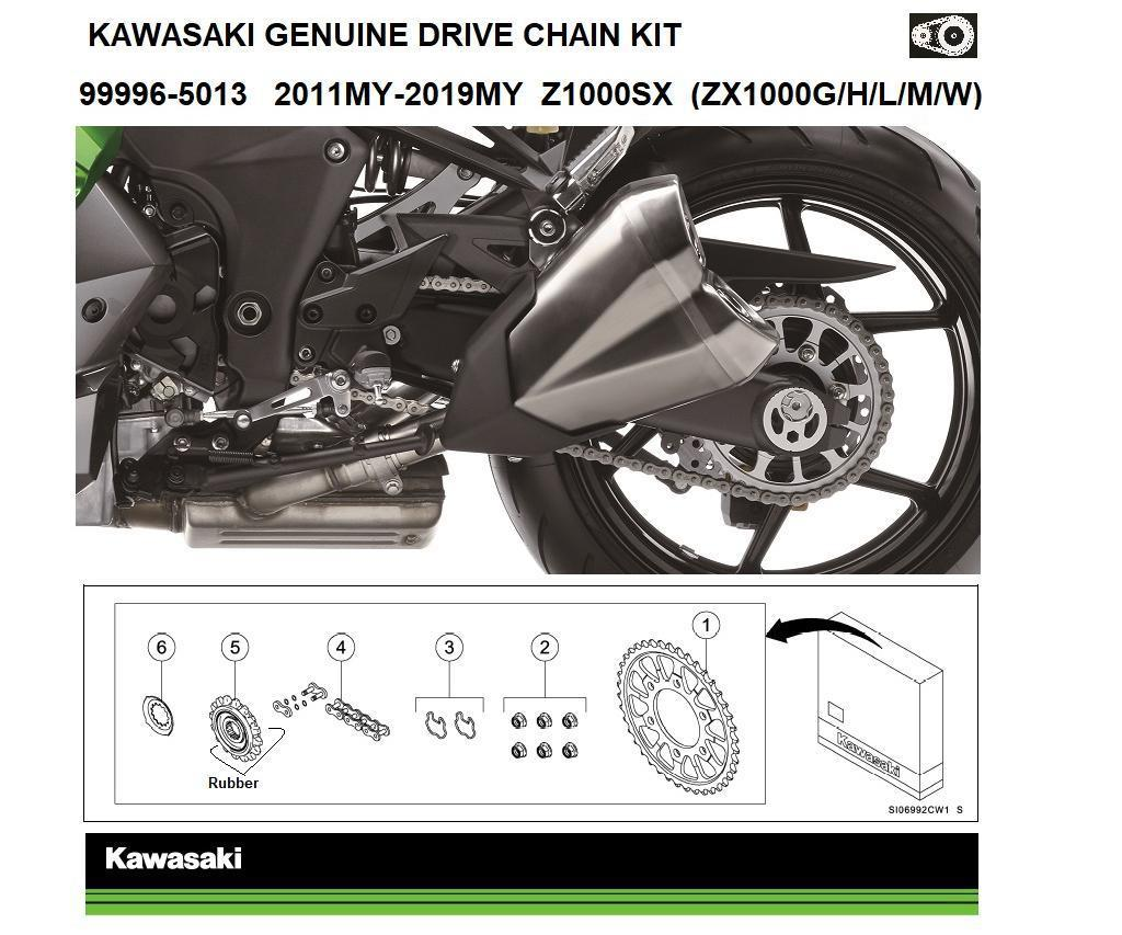 Γνήσιο κιτ αλυσίδας και γραναζιών Z1000SX 