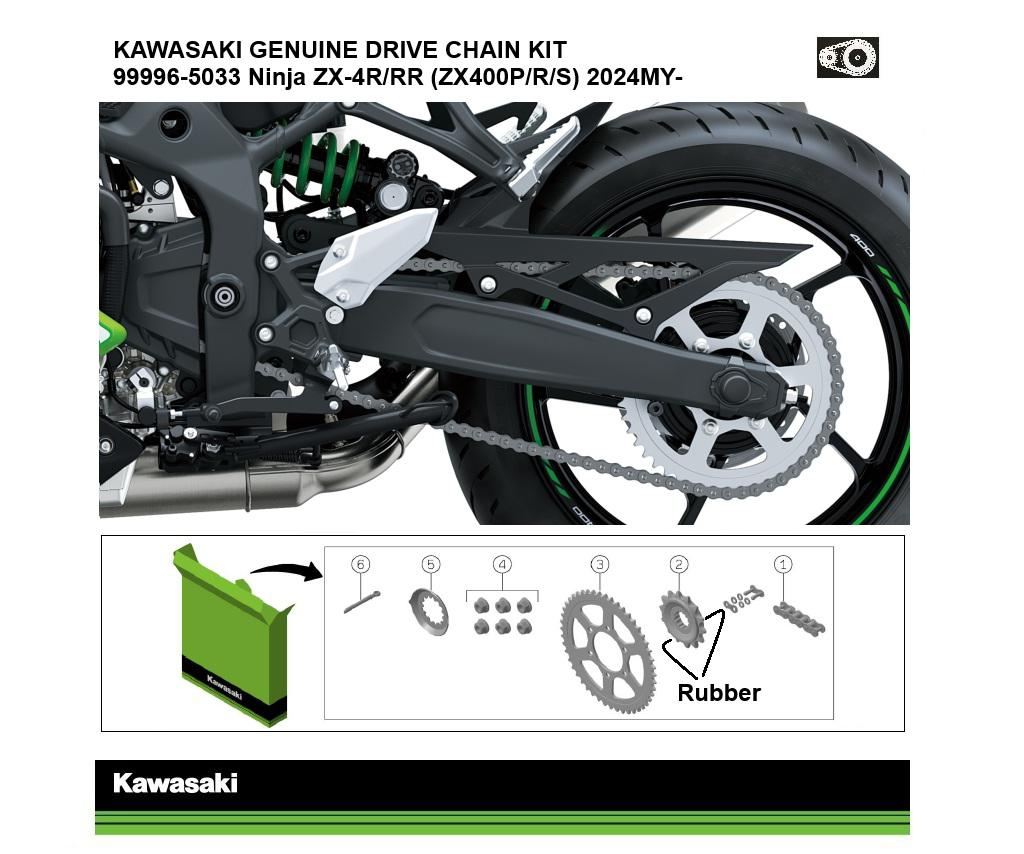 Γνήσιο κιτ αλυσίδας και γραναζιών Ninja ZX-4R/RR (ZX400P/R/S)
