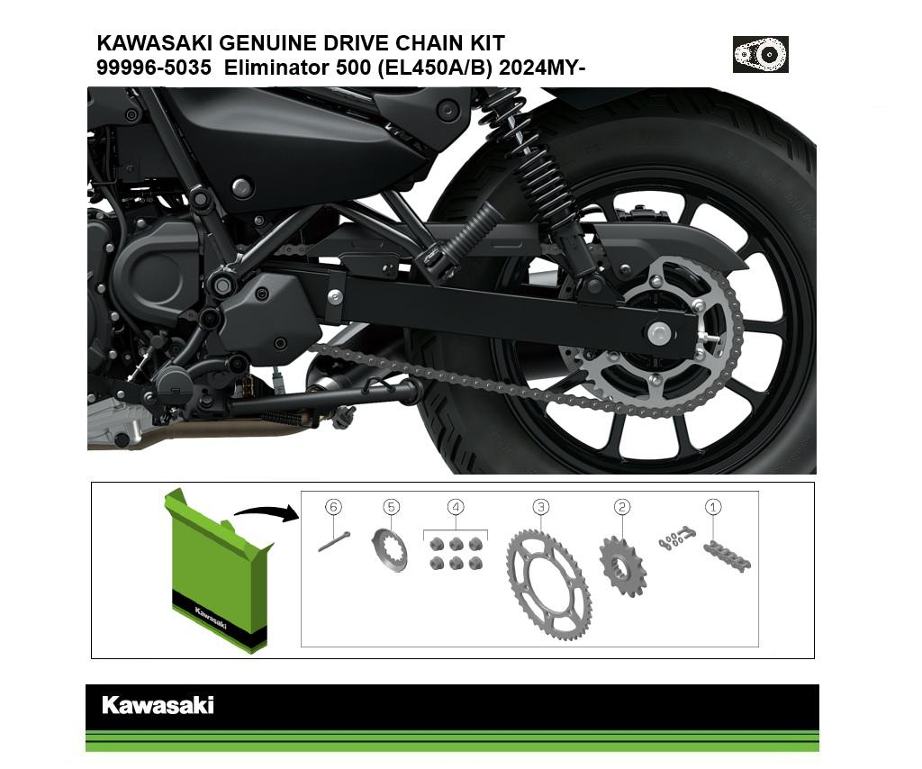 Γνήσιο κιτ αλυσίδας και γραναζιών Eliminator 500/SE (EL450A/B)