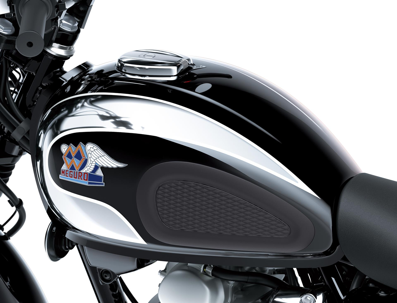 Meguro Signature Black and Chrome Finish